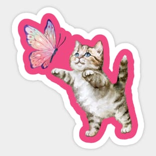 Kitten and Butterfly Sticker